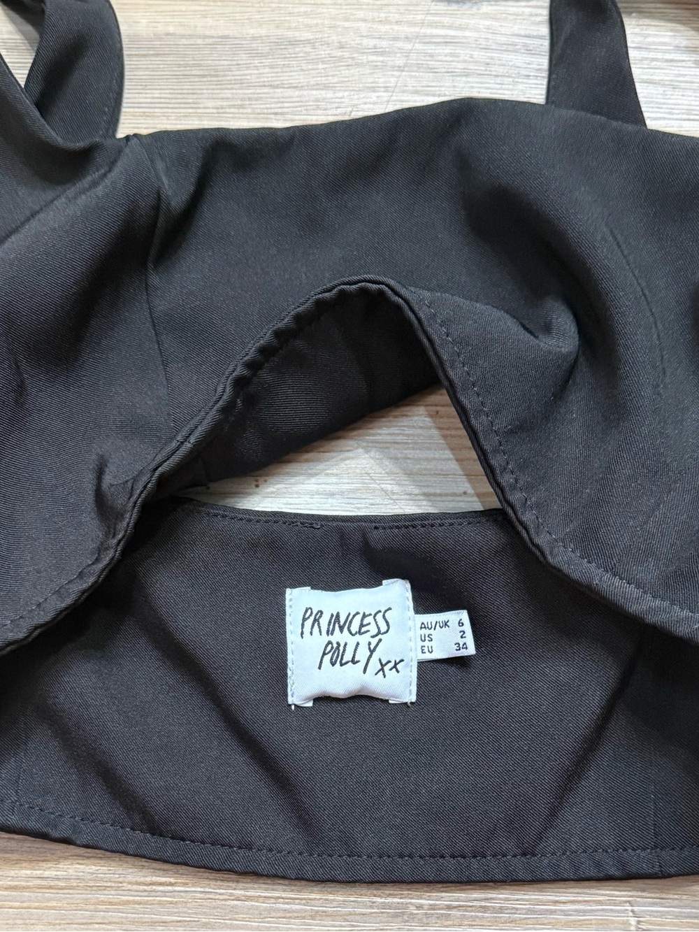 Princess Polly Huxley Black Crop Top with Wide Straps - Picture 4 of 9